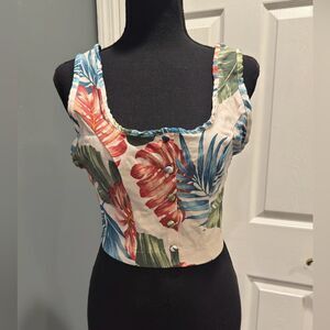 Charlotte Russe Floral Crop Top - Multicolor in size M
